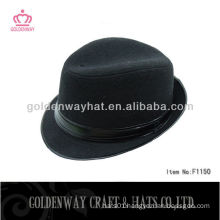 Men's black short brim fedora felt hat for sale